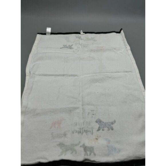 Dog-Themed Cotton Kitchen Towel With "Better Together" Print 23x16" white READ - Picture 6 of 9